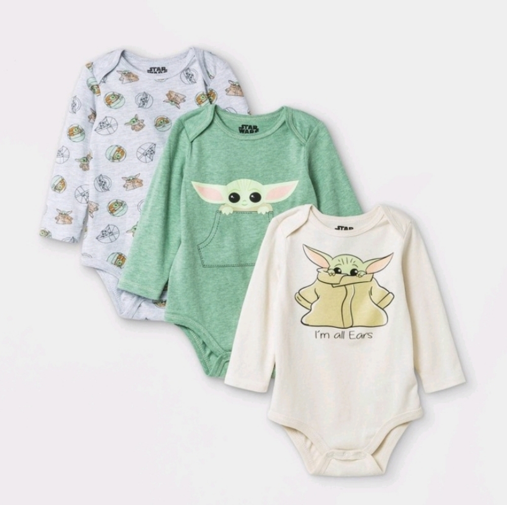 NWT Star Wars Baby Yoda Bodysuits